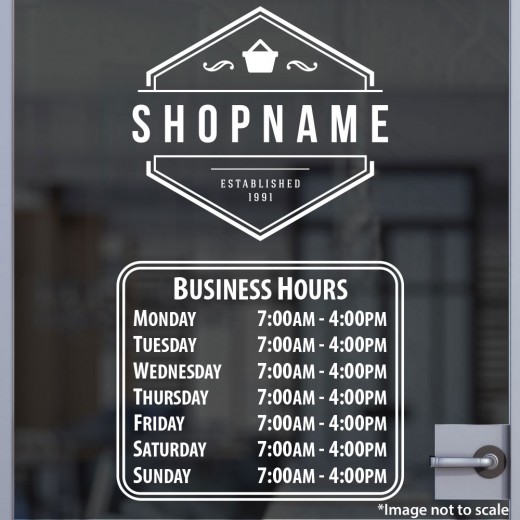 Open Hours with Logo Style 05